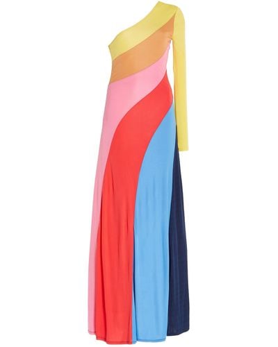 STAUD Serena Colorblock Jersey Maxi Dress - Multicolour