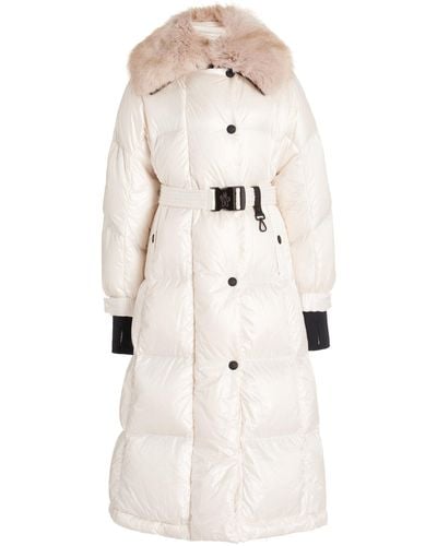 3 MONCLER GRENOBLE Chamoille Belted Down Puffer Coat - Natural