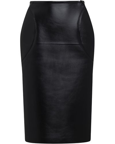 Alaïa Leather Pencil Skirt - Black