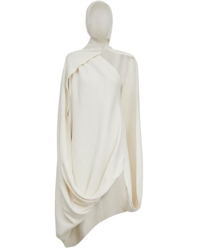 Alaïa Hooded Cashmere Midi Dress - White