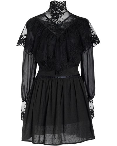 House of Aama Southern Girl Victorian Cotton Mini Dress - Black