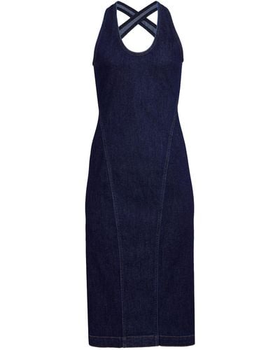 Alaïa Sculpted Denim Midi Dress - Blue