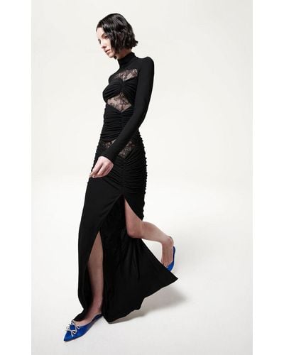 Giambattista Valli Lace Cutout Jersey Maxi Dress - Black