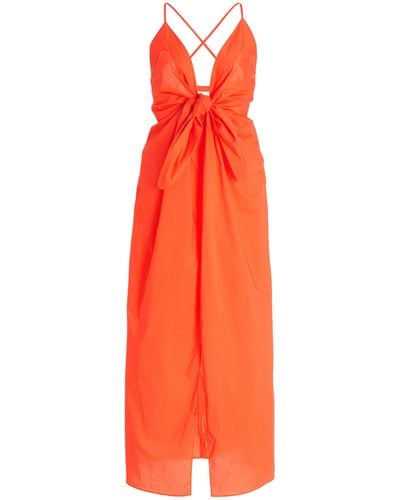 Mara Hoffman Lolita Tie-front Organic Cotton Midi Dress - Orange