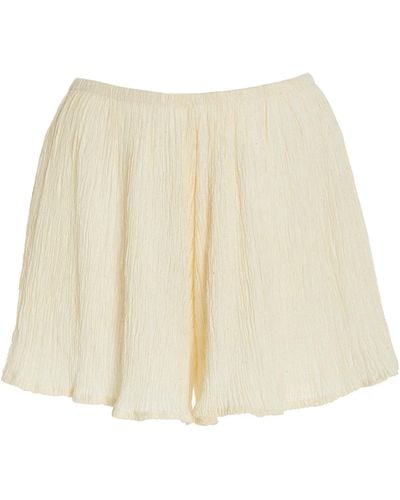 Savannah Morrow Belize Bamboo And Silk-blend Shorts - Natural
