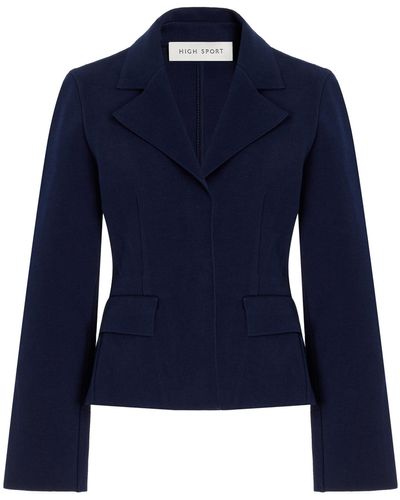 High Sport Remita Cotton-blend Knit Jacket - Blue