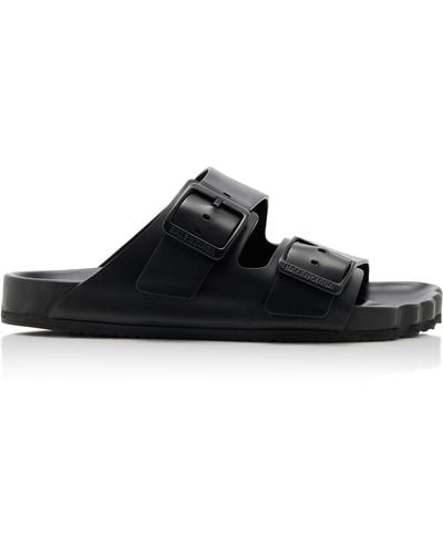 Balenciaga Sunday Leather Slide Sandals - Black