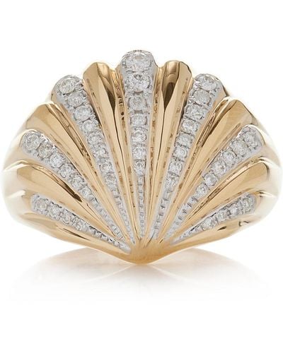 Yvonne Léon 18k Yellow Gold Diamond Ring - White