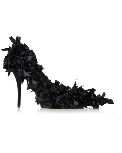Balenciaga Mariea Satin Bow Pumps - Black