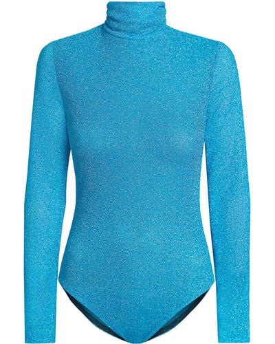 Safiyaa Ellena Turtleneck Bodysuit - Blue