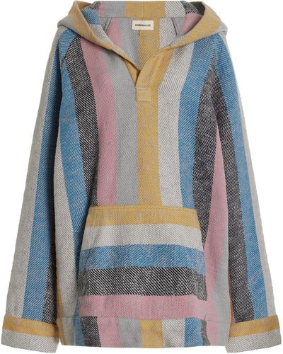 Marrakshi Life Exclusive Hooded Cotton Pullover Sweater - Blue
