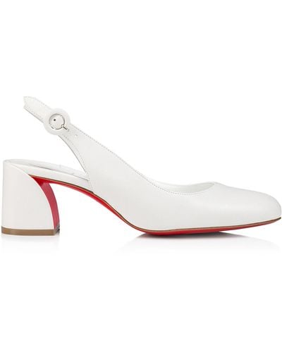 Christian Louboutin So Jane 55mm Leather Slingback Court Shoes - White