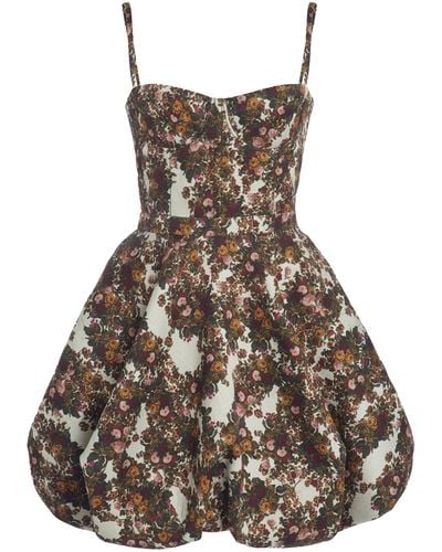 Del Core Printed Corset Mini Dress - Brown