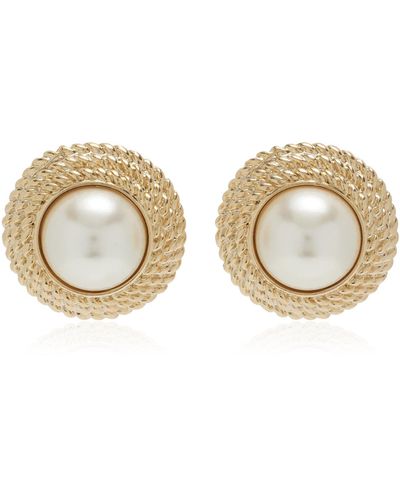 Ben-Amun Exclusive 80s 24k White Gold-plated Pearl Earrings