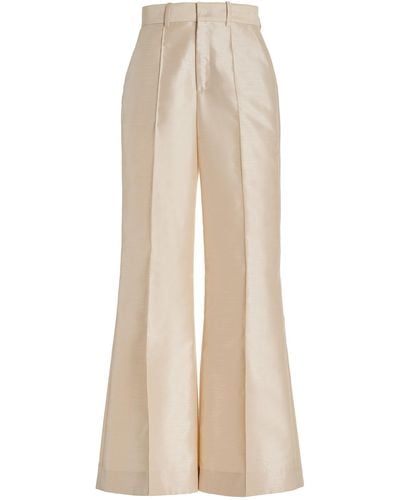 Rosie Assoulin Panelled And Piped Wide-leg Pants - Natural
