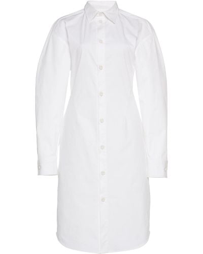 Bottega Veneta Stretch Poplin Shirt Dress - White