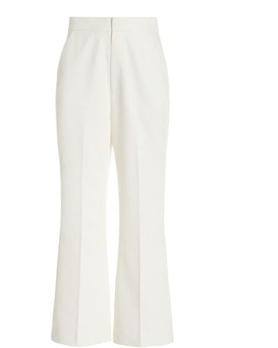 FAVORITE DAUGHTER Exclusive Phoebe Twill Cropped Flared-leg Trousers - White