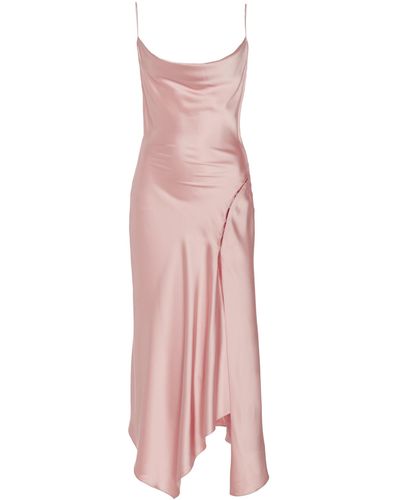 Jonathan Simkhai Asymmetric Satin Slip Dress - Pink