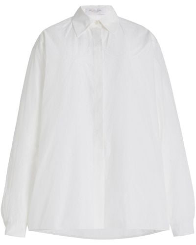 Michael Kors Boyfriend Oversized Silk-cotton Shirt - White