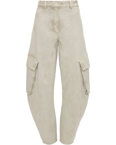 JW Anderson Rigid High-rise Tapered Cargo Jeans - White