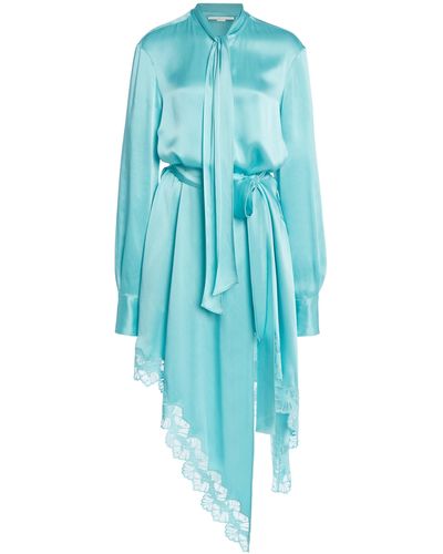 Stella McCartney Double Satin Lace Dress - Blue