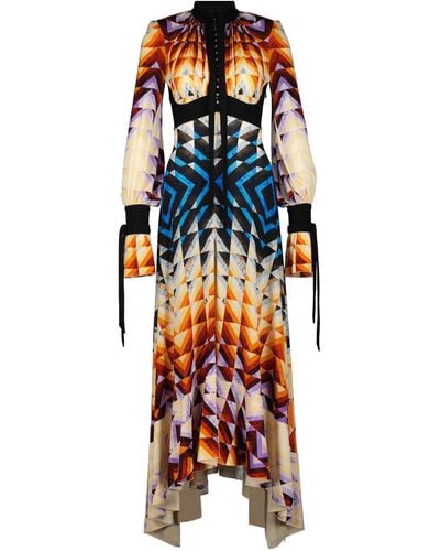 Rabanne Patchwork-printed Second Skin Jersey Maxi Dress - Multicolor