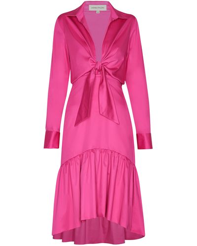 ANDRES OTALORA La Paloma Cotton Poplin Midi Dress - Pink