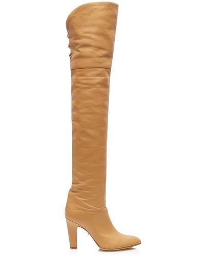 Chloé Eve Leather Over-the-knee Boots - Natural