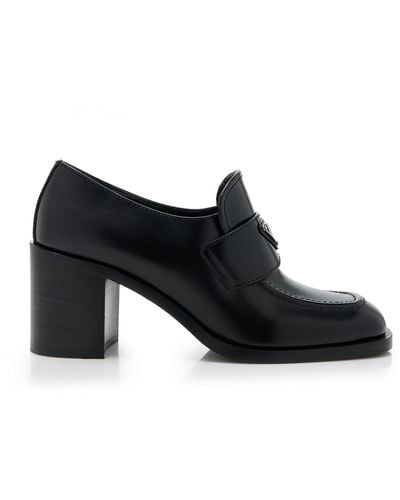Prada Mocassini Leather Loafers - Black