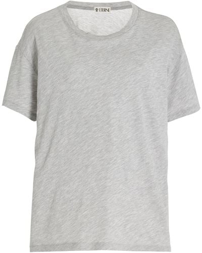 ÉTERNE Cotton-modal Boyfriend T-shirt - Grey