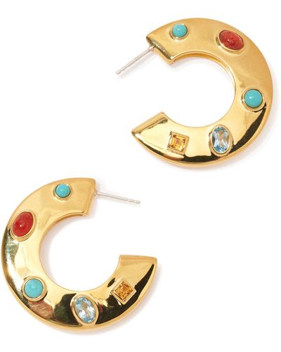 Lizzie Fortunato Saucer Hoop Earrings - Metallic