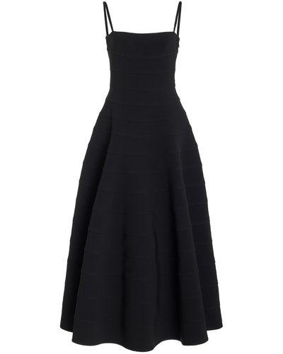 Altuzarra Connie Square Neck Midi Dress - Black