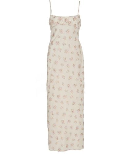Maggie Marilyn Dressed In Best Floral-embroidered Cotton-blend Midi Dress - Multicolour