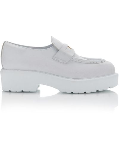 Miu Miu Decollete Leather Loafers - White