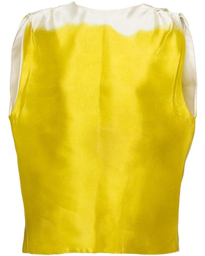 Prada Dyed Satin Top - Yellow