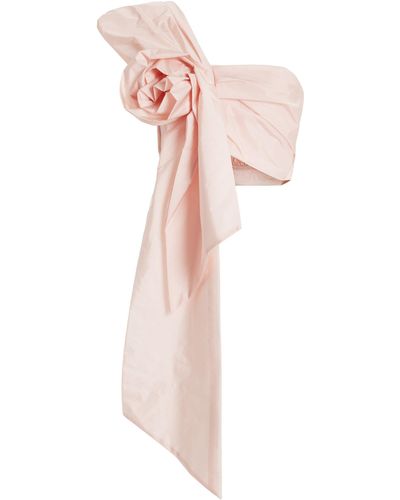 Simone Rocha Pressed Rose Draped Crop Top - Pink