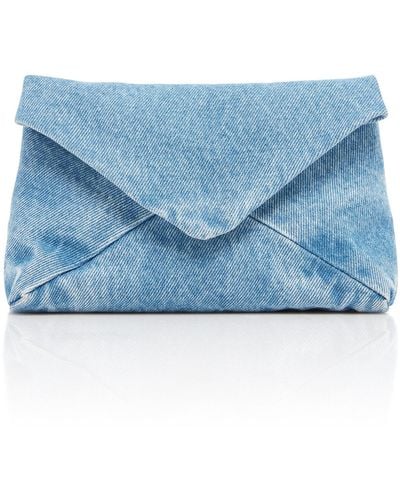 Dries Van Noten Denim Envelope Clutch - Blue