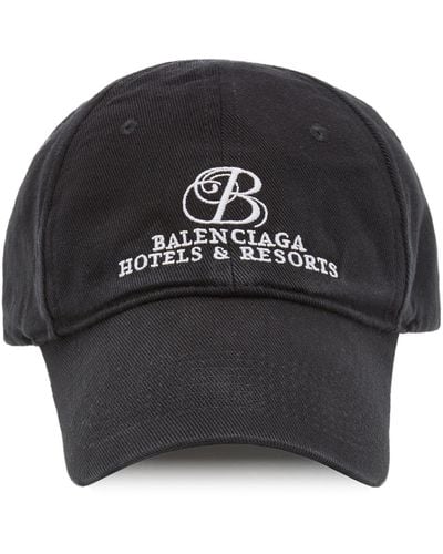 Balenciaga Resort-embroidered Cotton Baseball Cap - Black