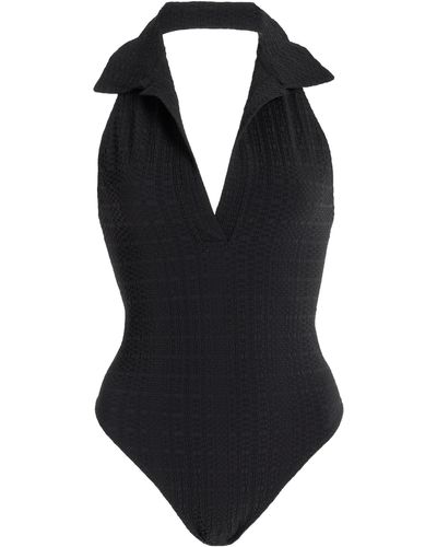 Lisa Marie Fernandez Polo Seersucker One-piece Swimsuit - Black