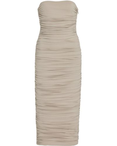 Michael Kors Strapless Ruched Dress - Natural