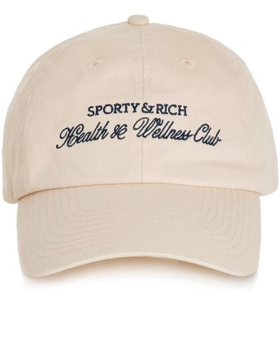 Sporty & Rich H&w Club Embroidered Cotton Baseball Cap - Natural