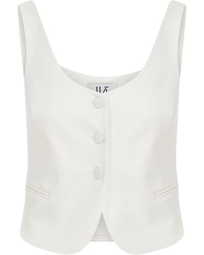 Ila Olivia Tailored Cropped Vest - White