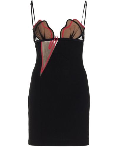 Nensi Dojaka Heartbeat Cutout Jersey Mini Dress - Black