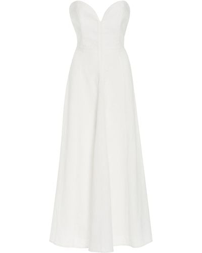 Mara Hoffman Asteria Woven-hemp Strapless Dress - White