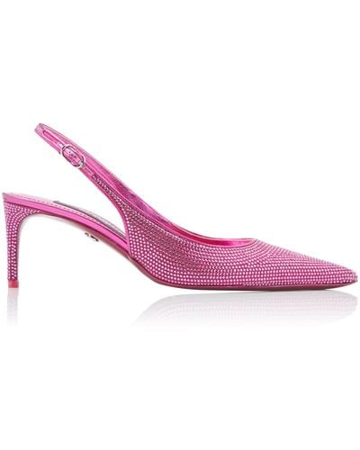 Dolce & Gabbana Lollo Crystal-embellished Slingback Court Shoes - Pink
