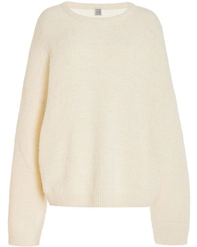 Totême Oversized Cotton-blend Chenille-knit Jumper - White