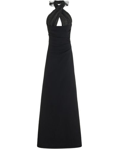 Rachel Gilbert Hayli Crystal-embellished Crepe Gown - Black