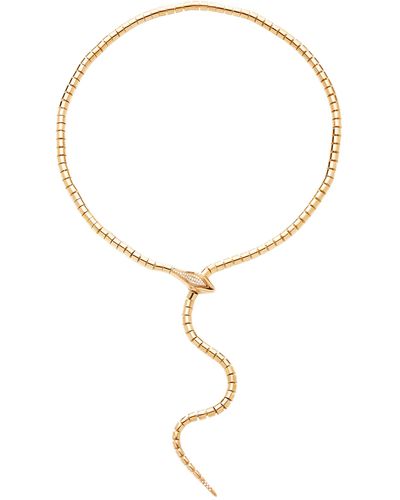 Sidney Garber 18k Rose Gold Wrap Around Snake Necklace - Pink