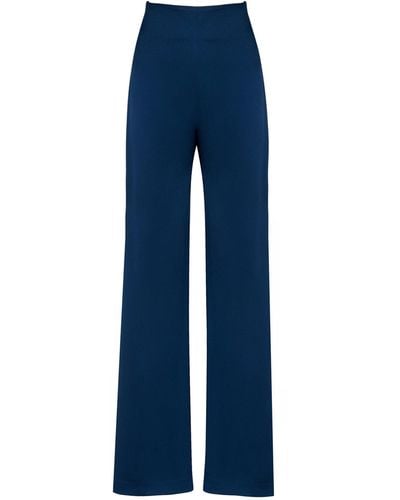 Silvia Tcherassi Palermo Tailored Wide-leg Pants - Blue