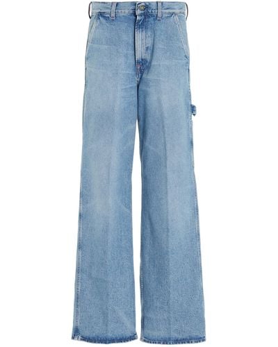 Made In Tomboy Ko-work Rigid Low-rise Wide-leg Cargo Jeans - Blue